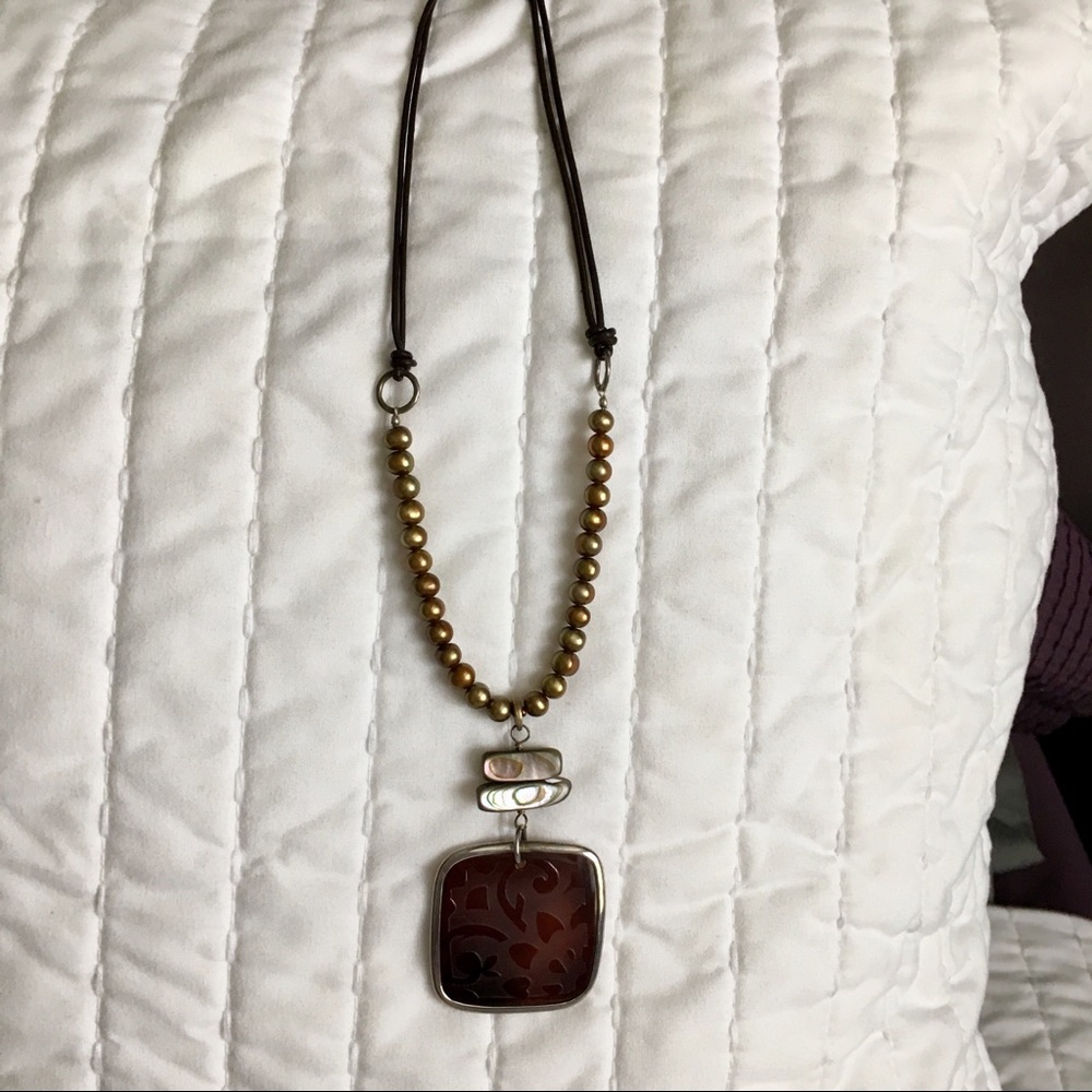 Silpada Bronze Pearl Pen Necklace ✨RETIRED✨